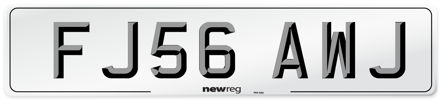 FJ56 AWJ Number Plate from New Reg